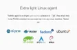 Trafikito extra light Linux agent: POSIX shell scripts and tested distro logos
